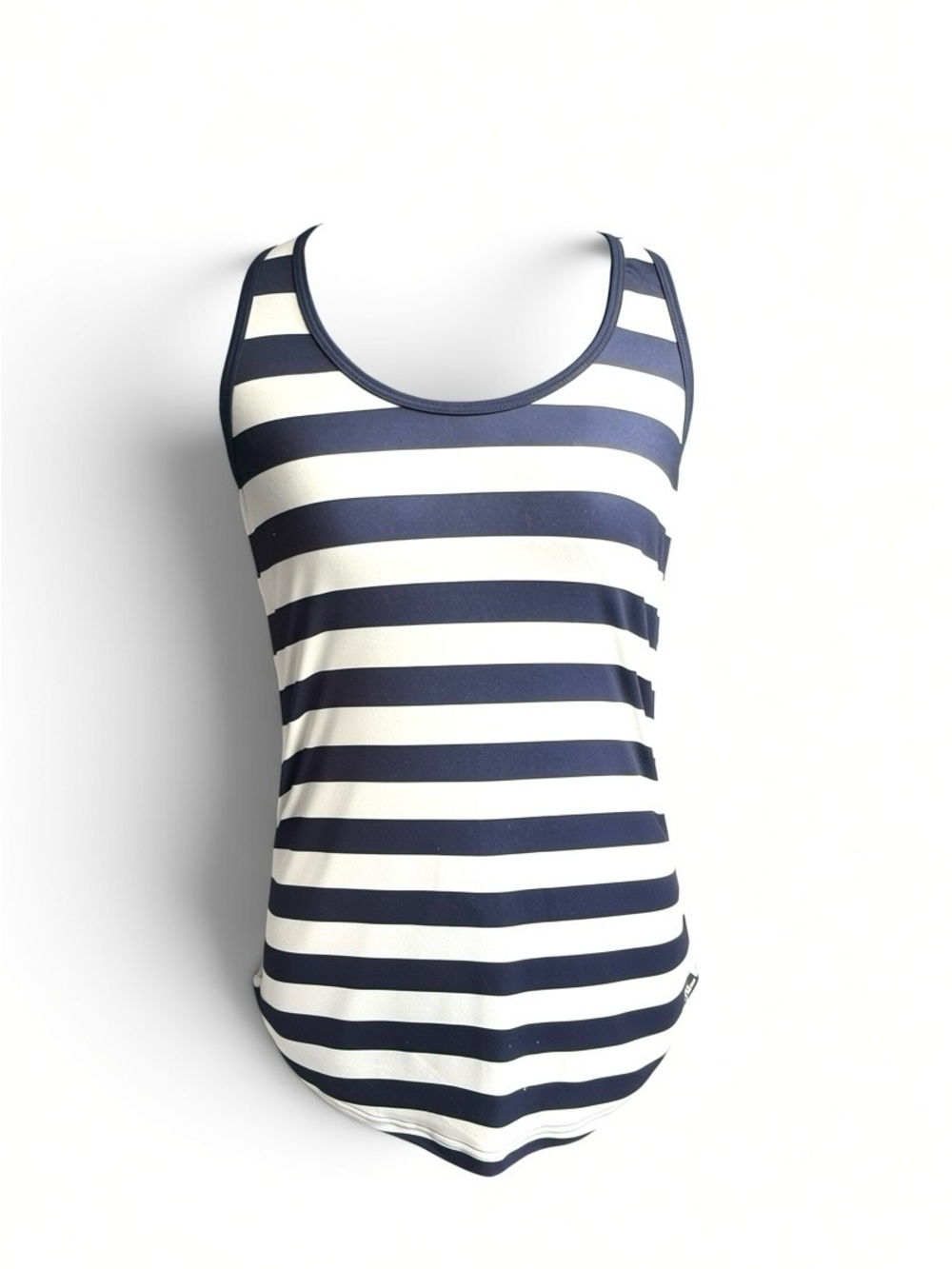 New Balance x J. Crew Navy and White Striped Scoop Neck Tank